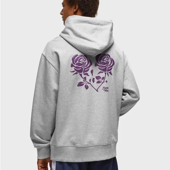New Balance X Rich Paul Forever Yours Hoodie - Grey Heather / Purple Rose - Picture 2 of 12